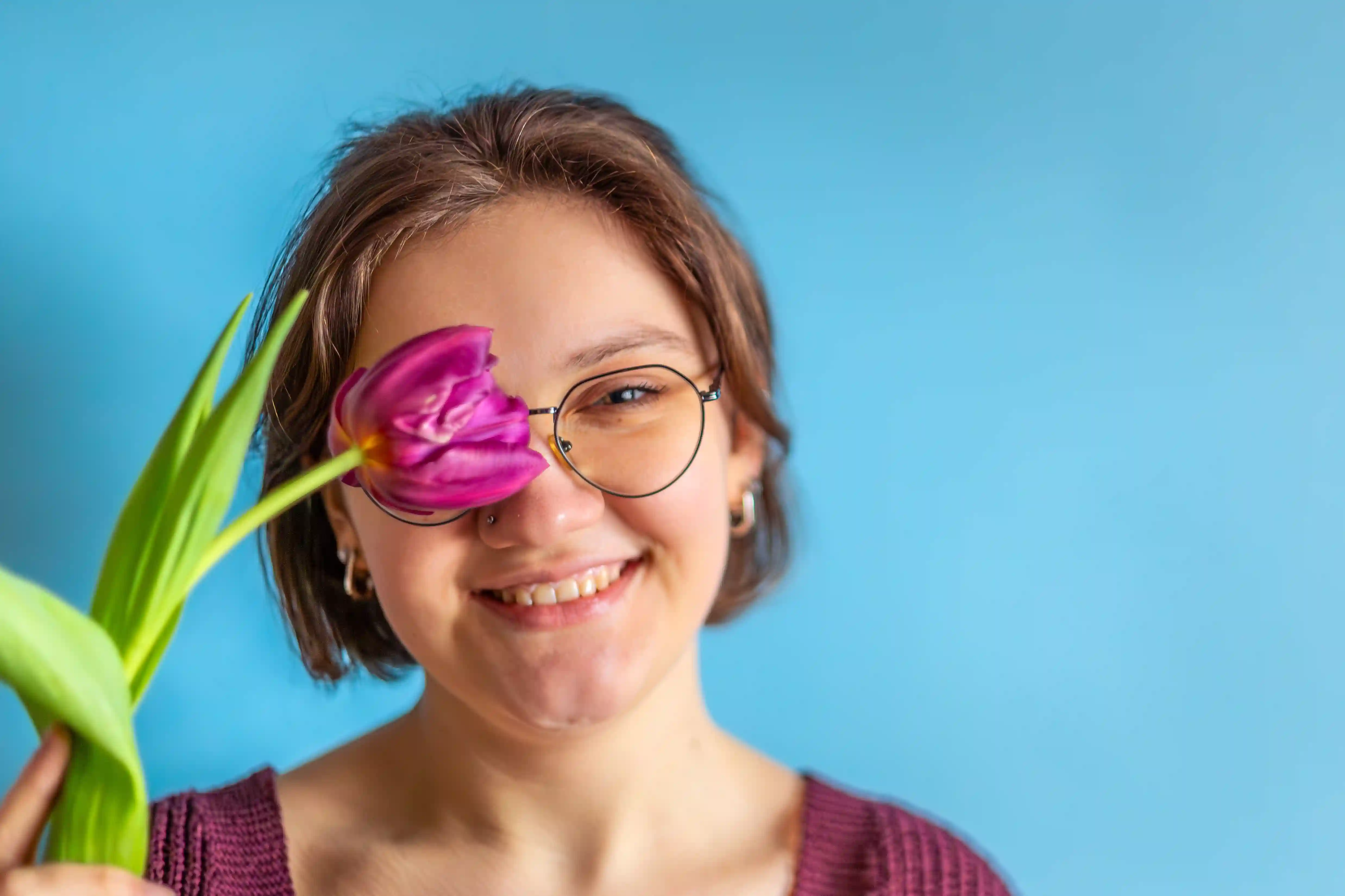 elderly male patient having an eye sight check